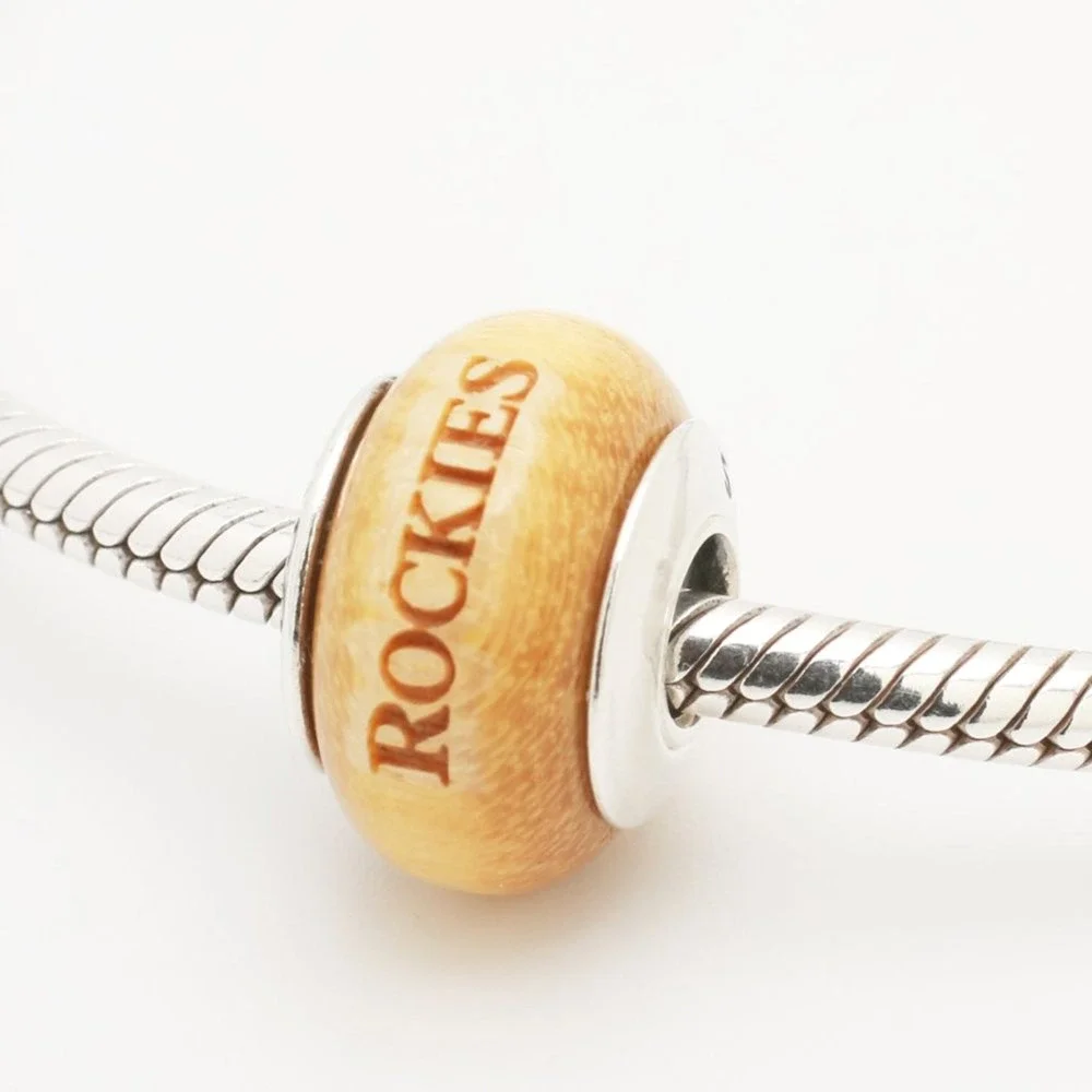 Authentic PANDORA Colorado Rockies Engraved Wood Charm